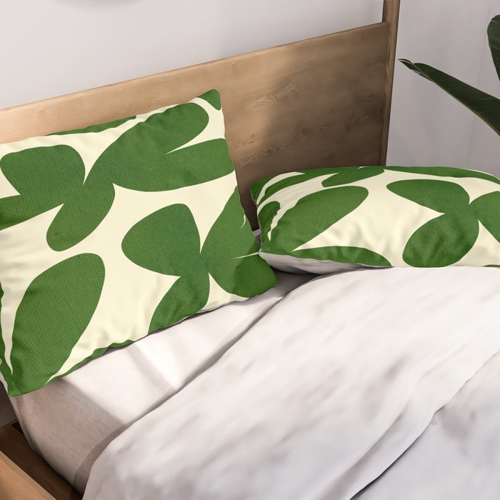Abstract-botanical 35 green Pillow Sham Gallery Image 2