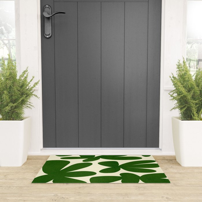 Abstract-botanical 35 green Welcome Mat Gallery Image 3