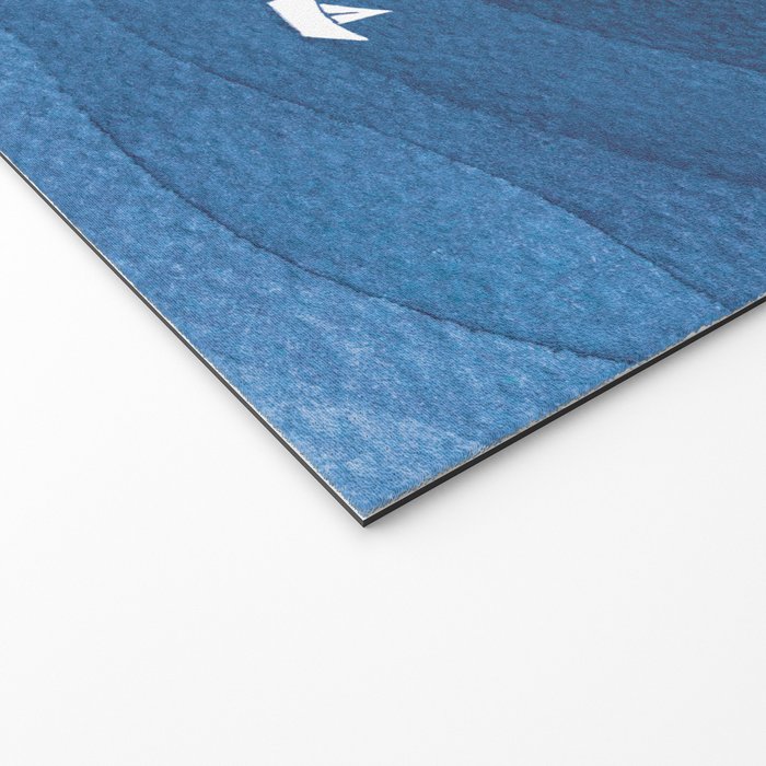 Boy with paper boats, blue Welcome Mat Gallery Image 2