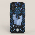 Blue Thistle & Cat iPhone Case Gallery Image 1