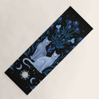Blue Thistle & Cat Yoga Mat Gallery Image 1