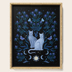Blue Thistle & Cat Serving Tray Gallery Image 1