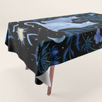 Blue Thistle & Cat Tablecloth Gallery Image 1