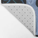 Blue Thistle & Cat Bath Mat Gallery Image 2