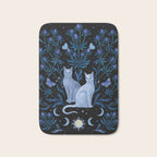 Blue Thistle & Cat Bath Mat Gallery Image 1