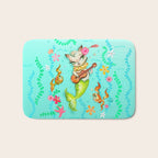 Mermaid Cat with Ukulele Bath Mat Gallery Image 1