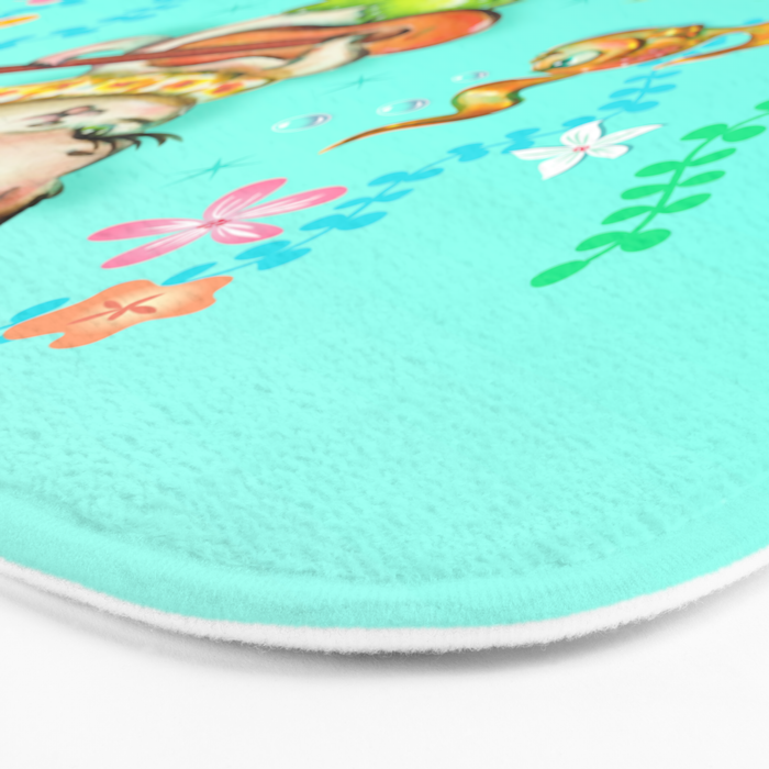 Mermaid Cat with Ukulele Bath Mat Gallery Image 3