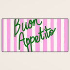 Buon Appetito Pink Groovy Stripes Minimalist Illustration Desk Mat Gallery Image 3