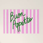 Buon Appetito Pink Groovy Stripes Minimalist Illustration Welcome Mat Gallery Image 1
