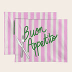 Buon Appetito Pink Groovy Stripes Minimalist Illustration Placemat Gallery Image 1