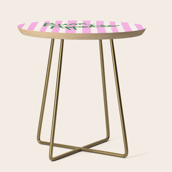 Buon Appetito Pink Groovy Stripes Minimalist Illustration Side Table Gallery Image 1