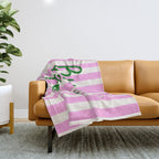 Buon Appetito Pink Groovy Stripes Minimalist Illustration Throw Blanket Gallery Image 1