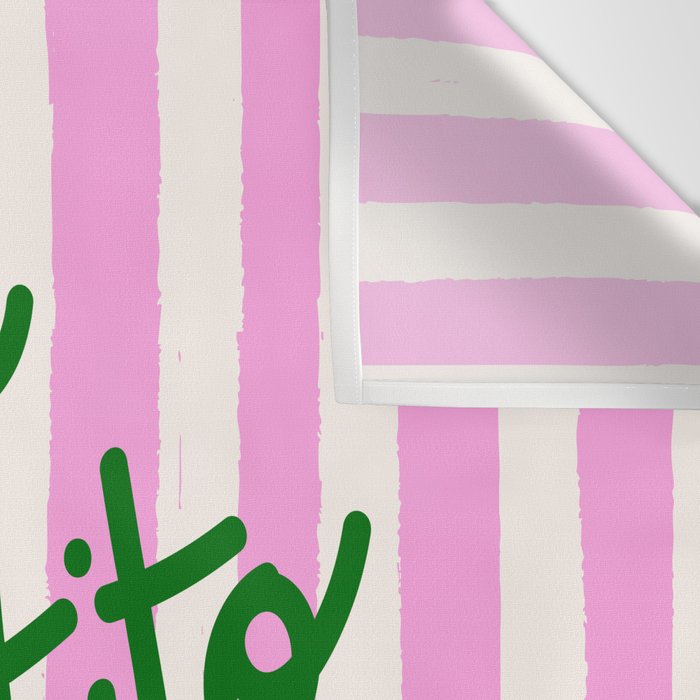 Buon Appetito Pink Groovy Stripes Minimalist Illustration Wall Tapestry Gallery Image 3