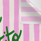 Buon Appetito Pink Groovy Stripes Minimalist Illustration Wall Tapestry Gallery Image 3