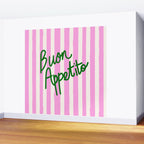 Buon Appetito Pink Groovy Stripes Minimalist Illustration Wall Mural Gallery Image 2