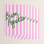 Buon Appetito Pink Groovy Stripes Minimalist Illustration Wrapping Paper Gallery Image 3