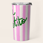 Buon Appetito Pink Groovy Stripes Minimalist Illustration Travel Mug Gallery Image 2