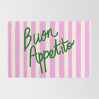 Buon Appetito Pink Groovy Stripes Minimalist Illustration Rug Gallery Image 2