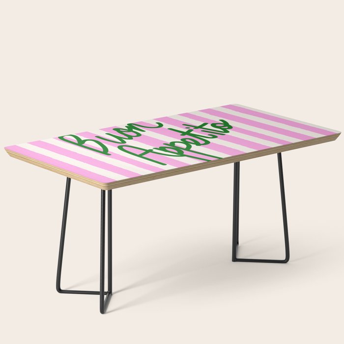 Buon Appetito Pink Groovy Stripes Minimalist Illustration Coffee Table Gallery Image 1