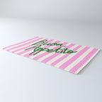 Buon Appetito Pink Groovy Stripes Minimalist Illustration Rug Gallery Image 3