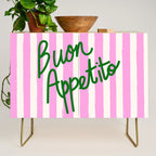 Buon Appetito Pink Groovy Stripes Minimalist Illustration Credenza Gallery Image 1