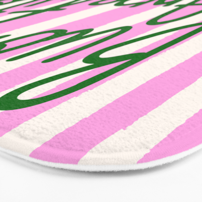 Buon Appetito Pink Groovy Stripes Minimalist Illustration Bath Mat Gallery Image 3
