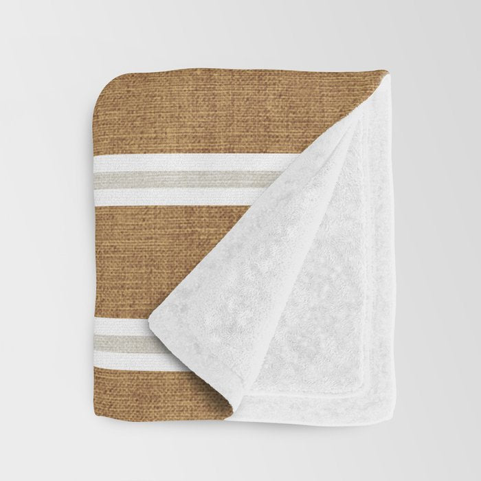 Cadence stripes - rust and beige stripes Throw Blanket Gallery Image 3