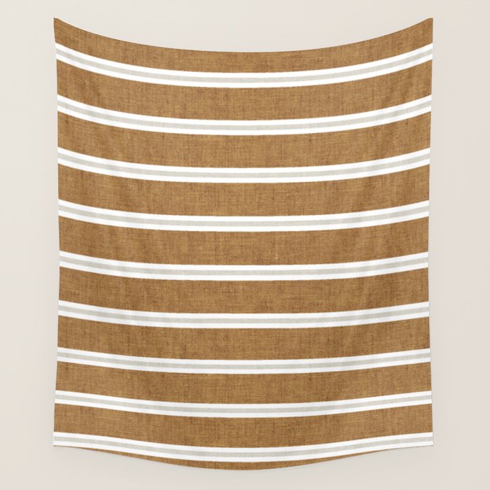 Cadence stripes - rust and beige stripes Wall Tapestry Gallery Image 4