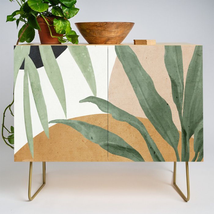 Abstract Art Tropical Leaves 4 Credenza Gallery Image 1
