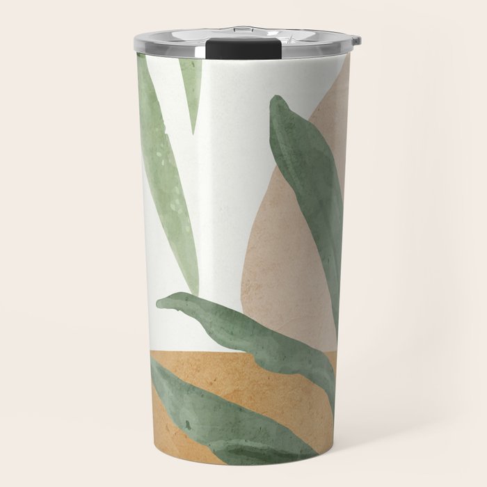 Abstract Art Tropical Leaves 4 Travel Mug Gallery Image 1