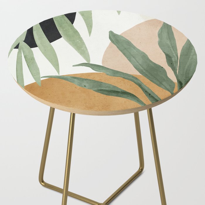 Abstract Art Tropical Leaves 4 Side Table Gallery Image 2