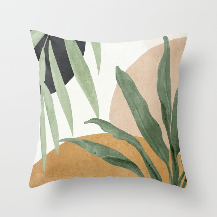 Abstract Art Tropical Leaves 4 Throw Pillow Gallery Image 6