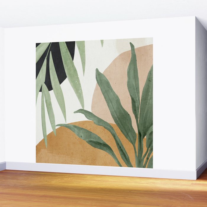 Abstract Art Tropical Leaves 4 Wall Mural Gallery Image 2