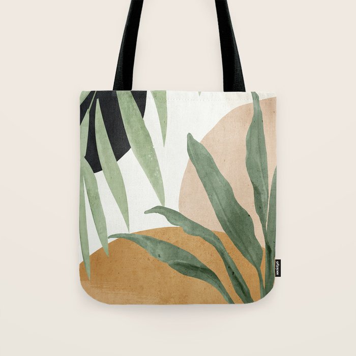 Abstract Art Tropical Leaves 4 Tote Bag Gallery Image 1
