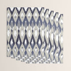 Festive, Boho Art, Geometric, Ikat Pattern, Blue and Gray Wrapping Paper Gallery Image 3