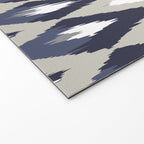 Festive, Boho Art, Geometric, Ikat Pattern, Blue and Gray Welcome Mat Gallery Image 2