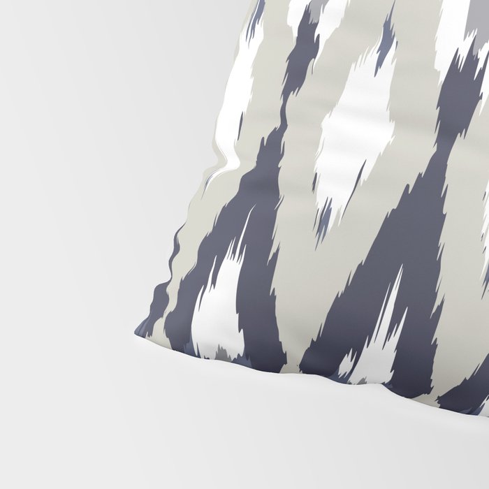 Festive, Boho Art, Geometric, Ikat Pattern, Blue and Gray Pillow Sham Gallery Image 4