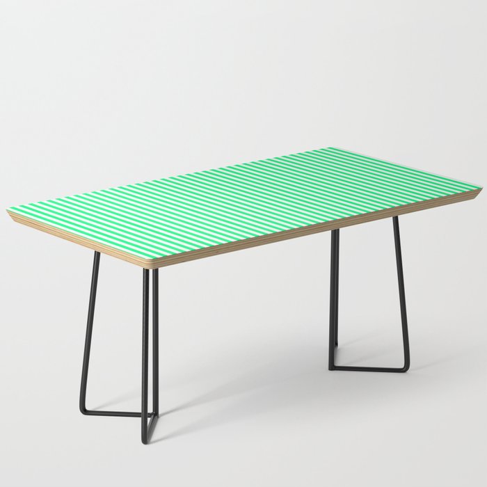 Spring Green and White Vertical Stripe Pattern for Crisp Interior Design Coffee Table Gallery Image 1