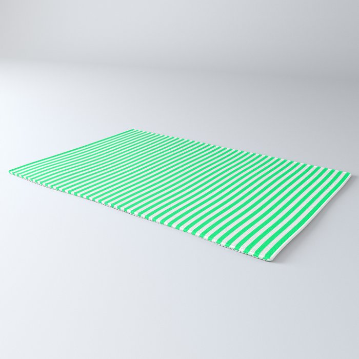 Spring Green and White Vertical Stripe Pattern for Crisp Interior Design Rug Gallery Image 3