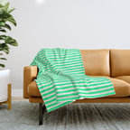 Spring Green and White Vertical Stripe Pattern for Crisp Interior Design Throw Blanket Gallery Image 1