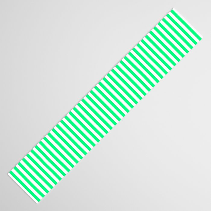Spring Green and White Vertical Stripe Pattern for Crisp Interior Design Table Runner Gallery Image 3