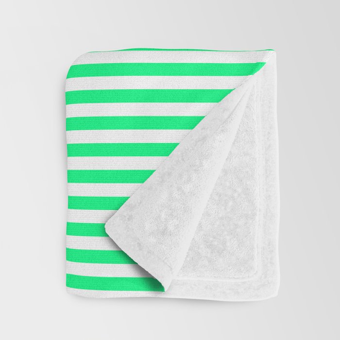 Spring Green and White Vertical Stripe Pattern for Crisp Interior Design Throw Blanket Gallery Image 3
