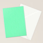 Spring Green and White Vertical Stripe Pattern for Crisp Interior Design Stationery Card Gallery Image 2