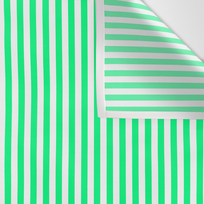 Spring Green and White Vertical Stripe Pattern for Crisp Interior Design Wall Tapestry Gallery Image 3