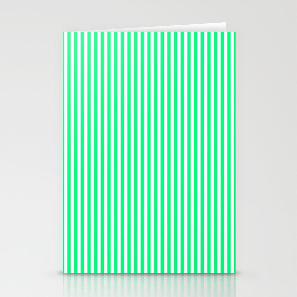 Spring Green and White Vertical Stripe Pattern for Crisp Interior Design Stationery Card Gallery Image 1