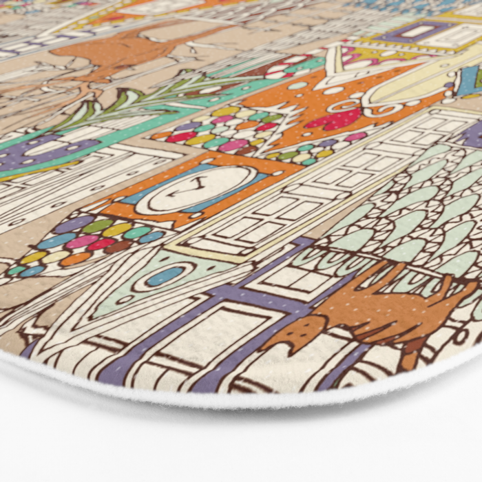 vintage gingerbread town Bath Mat Gallery Image 3