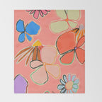 VINTAGE GARDEN PEACH Throw Blanket Gallery Image 2