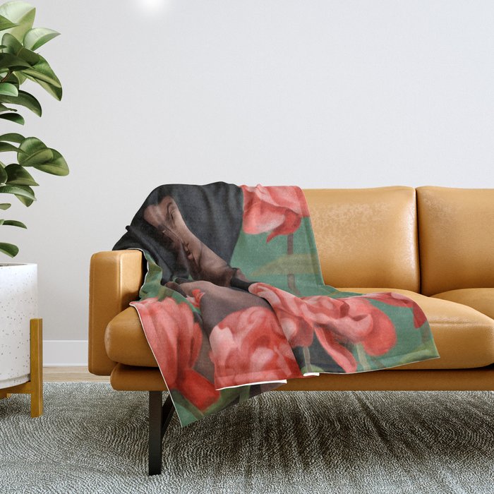 Garden of Peonies Throw Blanket Gallery Image 1