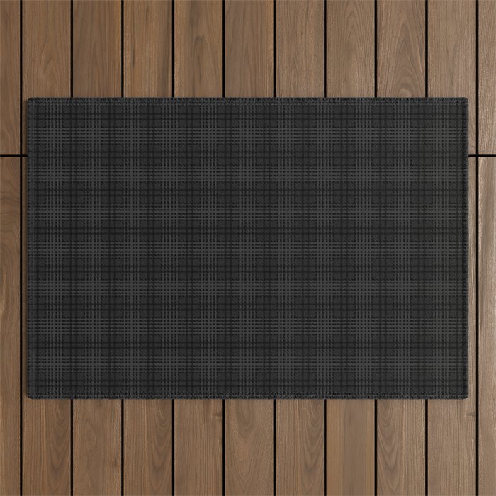 grey and black plaid Outdoor Rug Gallery Image 1