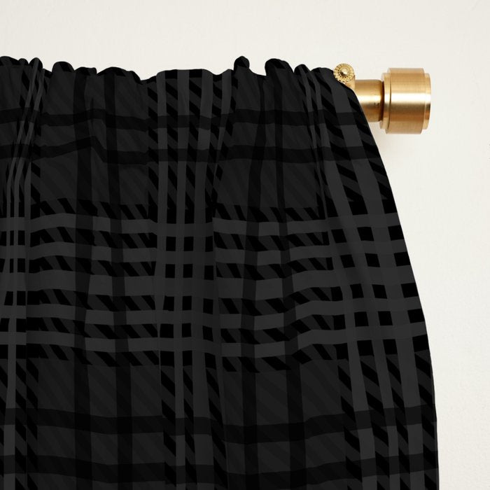 grey and black plaid Window Curtain Gallery Image 2
